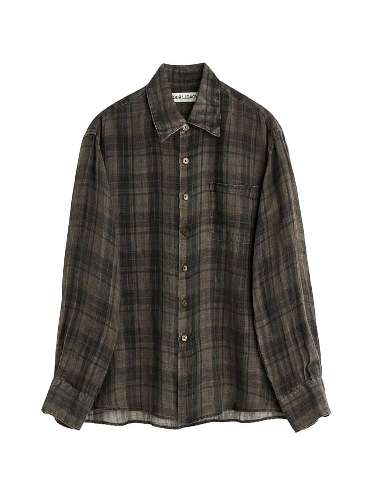 OUR LEGACY CAMICIA MARRONE/GRIGIO
